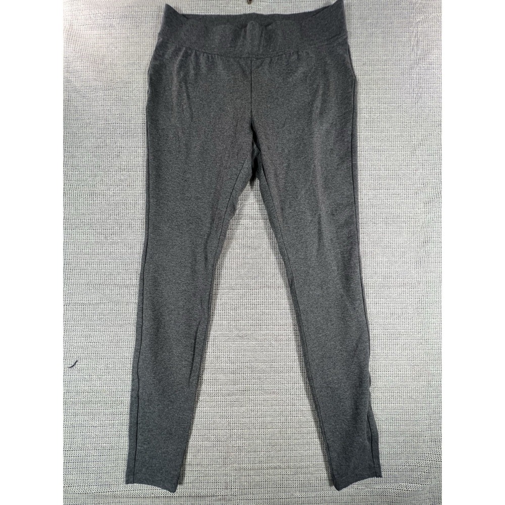 Lands' End Gray Solid Ankle Leggings M Tall Stretch Yoga Athleisure